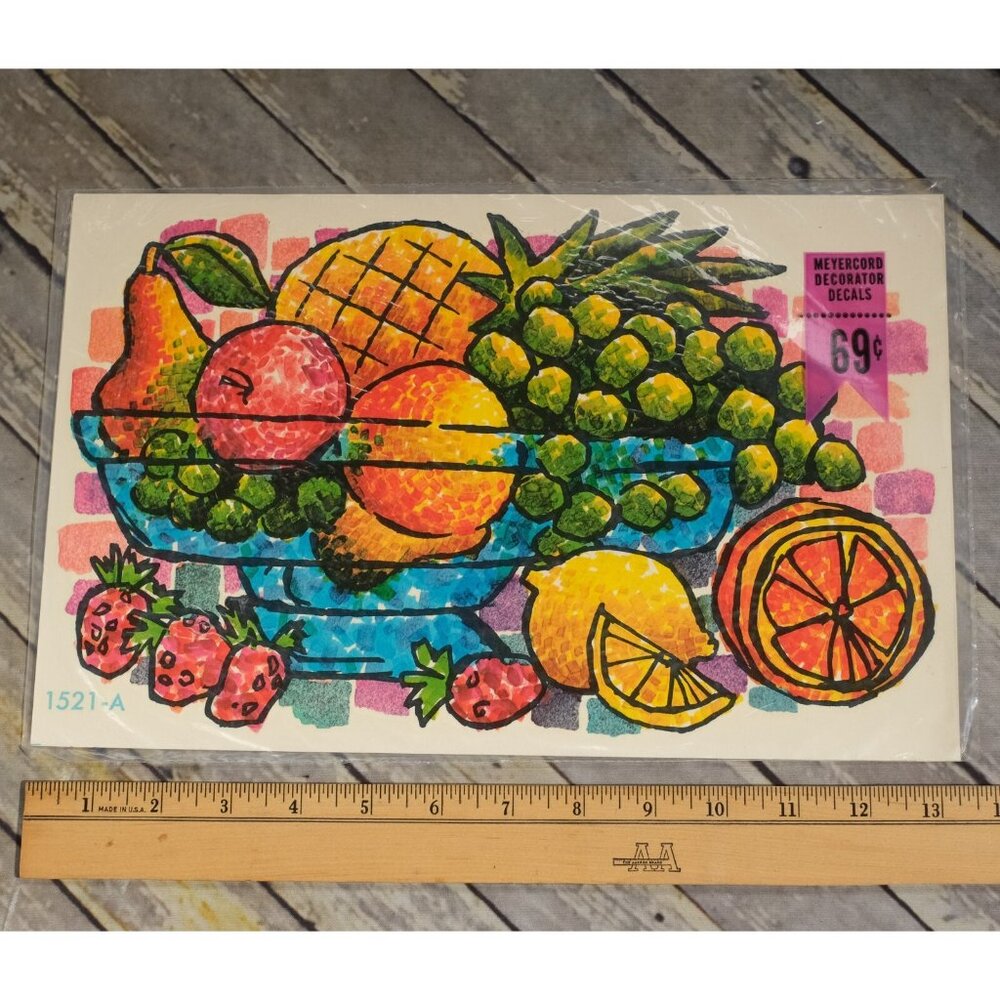 MEYERCORD DECALS Fruit Basket Grapes Apples 1521-A NEW Unopened Package